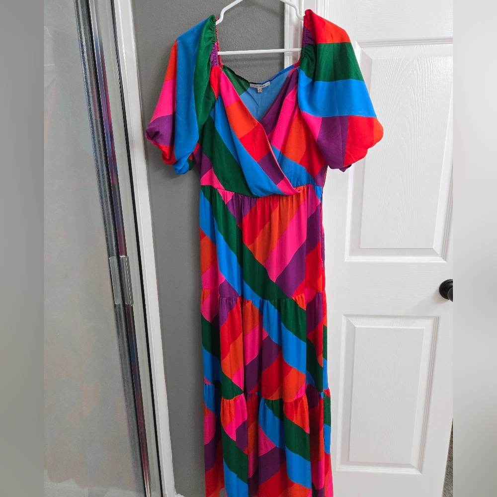 Boutique Dress Skies Are Blue Multicolor Maxi Dress M